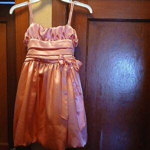 Shanil Satin Pink Kids Dress